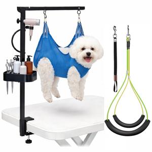 Dog Grooming Arm for Table, 26" - 40" Adjustable Height, Includes Clamp, Hammock, No-Sit Nooses, Home/Salon Use Foldable Pet Grooming Kit for Small and Medium Pets for Nail Trimming & Drying