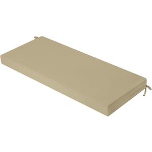 idee-home Outdoor Bench Cushion Waterproof, Bench Cushions for Outdoor Furniture, Patio Porch Swing Replacement Seat Pad with Ties for Garden Backyard, 42 x 18 Inch (Light Khaki)