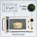 Nostalgia Retro Compact Countertop Microwave Oven - 0.7 Cu. Ft. - 700-Watts with LED Digital Display - Child Lock - Easy Clean Interior - Ivory