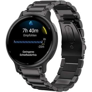 Compatible for Garmin Forerunner 165 Band, Lamshaw 20mm Quick Release Stainless Steel Metal Replacement Straps Compatible with Garmin vivoactive 5/Approach S12/Approach S40/Approach S42/D2 Air/D2 Air X10/Forerunner 165, 245, 55, 645/Venu/Venu 2 Plus/Venu Sq/Venu Sq 2/Vivoactive 3/Vivomove 3/Vivomove luxe/Vivomove Sport/Vivomove Style/Vivomove Trend (Black)