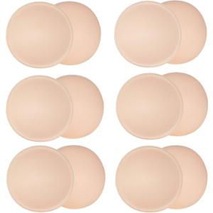 URSMART Round Bra Inserts Pads, Removable and Washable Bra Cups Inserts for Bikinis Top Swimsuit Sport Bra (Beige)