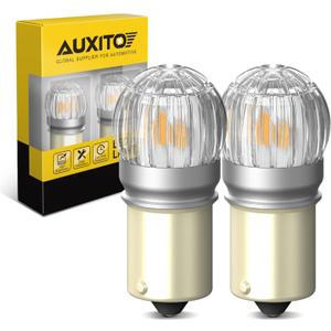 AUXITO 1156 LED Bulb Amber Yellow, Turn Signal Light 7506 P21W BA15S Super Bright for Rear Front Blinker Side Marker Parking Light Combos, Pack of 2