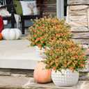 Outdoor Artificial Flowers UV Resistant, 20 Bundles Fake Realistic Floral Greenery Plants for Outside Porch, Window Boxes, Garden, Yard, Inside Home Table Decor, Orange