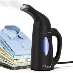Powerful Travel Steamer for Clothes Handheld Clothing Steamer Handheld Garment Steamer Wrinkle Remover for Home and Travel Black (Black)