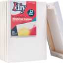 iDIY Stretched Canvas Board 5 x 7 (Set of 12) 5/8" - Classic White Blank, Pre Primed for Oils or Acrylics, 100% Cotton, Acid Free - Professional Grade for Painting or Art Project, Craft, Mixed Media
