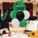 Graduation Decorations - 4 Set Balloon Stands, Class of 2026 Congrats Grad Table Centerpieces for Graduation Party Supplies(Green& Black)