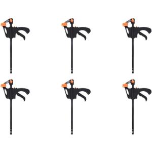 Bar Clamps 4 Inch Wood Clamp F Type Woodworking Work Bar Clamp Clip F Clamp Ratchet for Carpentry Tool Release Carpenter Tools for Woodworking(Black-6PCS)