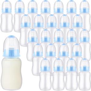 30 Pcs Baby Shower Favors Party Bottle Chug Game Mini Bottles Gift Sets for Gender Reveal Birthday Party Supplies Gift (Blue)