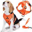 No Pull Dog Harness with Leash Set for Small Sized Dog, Reflective Adjustable No Choke Front Clip Cat Vest Harness with Breathable Mesh, Comfortable Soft Padded Pet Vest, Orange S (S (Neck 8.63-11.78'' Chest 9.42-13.35''))
