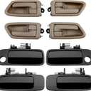 Gledewen Exterior & Interior Door Handle Set, Beige, Compatible with 1997-2001 Toyota Camry, Front & Rear & Left & Right, 6922033040, 6921033040, 6927733020, 6927833020, Driver Passenger Handle (8Pcs)