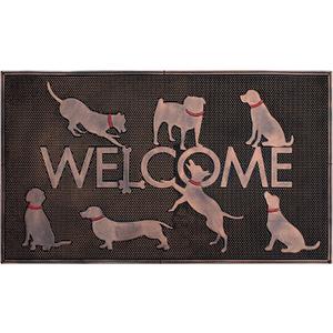 A1 Home Collections Pin Outdoor Entrance,Fun Designed Floor, Welcome Front Door Indoor Non-Slip Backing Rubber Mat for Outside, 18" X 30", Dogs Playing