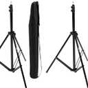 Amazon Basics Portable Aluminum Photography Light Stand Tripod with Case, Adjustable 2.8-6.7 Feet, Pack of 2, Black