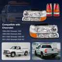 Headlights Tail Lights Combo Compatible with 1999 2000 2001 2002 Chevy Silverado 1500/HD 2500/HD - Headlamp Taillight Assembly Replace GM2502187 GM2503187-6PCS OE-Style