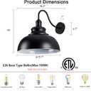 2 Pack Outdoor Wall Lights 16 inch Exterior Barn Wall Sconce Fixture Wall Mount Lantern Waterproof Black Wall Lamps Lumiere Outside Porch Lights House Garage Doorway Patio Front Door Entryway