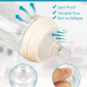 2 x Silicone Nipple for Gulicola Natural Glass Bottle, Medium Flow Nipple Level 2, 3 m+, 4 Count