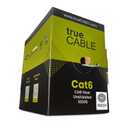trueCABLE Cat6 Riser (CMR), 1000ft, Gray, 23AWG 4 Pair Solid Bare Copper, 550MHz, PoE++ (4PPoE), ETL Listed, Unshielded Twisted Pair (UTP), Bulk Ethernet Cable