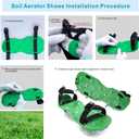 Lawn Aerator Shoes Upgrades Aeration Shoes for Lawn Heavy Strap Spike Shoes for Grass Soil Aerating Spikes Tool (Green)