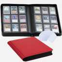 9-Pocket Toploader Binder, Clovecat Premium Card Book Holds 252 Trading Card with 20 Removable Top-loader SleevesPU Card Holder Folders,Card Album for MTG, TCG, Yugioh, Game & Sports Cards(Red)