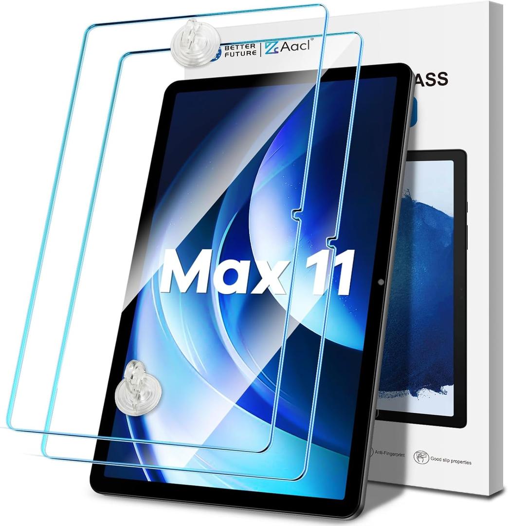 AACL 2-Pack Tempered Glass for All-New Fire Max 11/TM112/ TalphaU Screen Protector 11 Inch (2023, 13th Gen) [Easy Installation][Anti-Scratch]