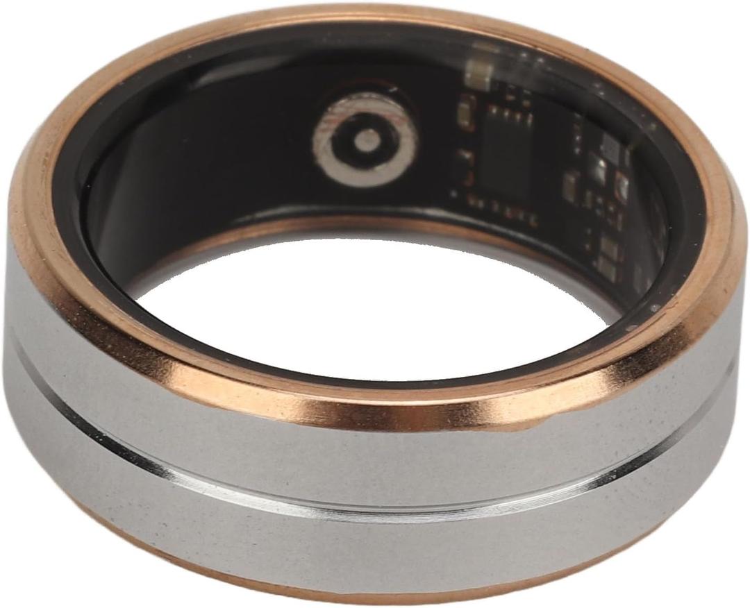Smart Ring,Ceramic Stainless Steel Sleep Monitoring Health Tracker,IP68 Waterproof Camera Control Fitness Tracker with APP