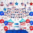 KatchOn, Happy 4th of July Banner Set - Huge, Pack of 37 | 4th of July Balloons for 4th of July Decorations | 4th of July Float Decorations | Patriotic Float Decorations | Fourth of July Decorations