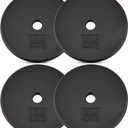 Yes4All Standard Weight Plates, 1-Inch Cast Iron Barbell Weights, Wide Range 540 LB, Ideal for Strength Training & Workout Routine, Available in Single, Pair & Set of 4