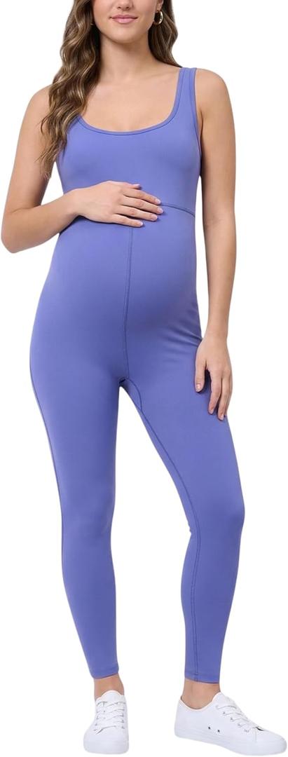 Motherhood Maternity Women's Active Bodysuit Unitard Pregnancy Jumpsuit (Large)