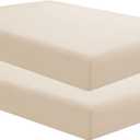 Sfoothome Two Pack Fitted Sheets Queen Size With Deep Pockets - Soft And Comfortable Microfiber - Fade Wrinkle Resistant, Beige Mattress Sheets