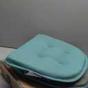 Non-Slip Chair Cushions, Assembled in USA, U-Shaped Skid-Proof Seat Pads for Dining Room, Kitchen, Office, 15"x16" (2 Pack, Solid Teal Blue)