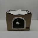 Bedsure Cat Beds for Indoor Cats - Large Cat Cave for Pet Cat House with Fluffy Ball Hanging and Scratch Pad, Foldable Cat Hideaway, 16.5x16.5x13 inches, Brown (Single)