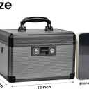 Medicine Lock Box with Key, Alluminum Alloy Box for Medication,First Aid Box with a Removeable Tray to Store Medicines & Pills for Home, Black 12 * 7.68 * 7.87 Inch