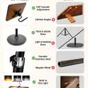 2 in 1 Multiplel-Use Music Stand with Light, Book Holder for Reading, Height Adjustable 18''-55'' Bible Shtender, Portable Podium Stand, Wood Table Stand for Laptop, Classroom, Church, Speech