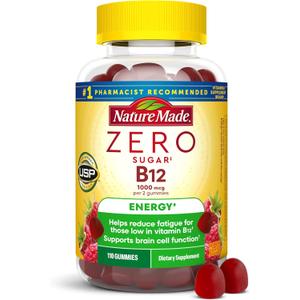 Nature Made Zero Sugar Vitamin B12 1000 mcg per Serving, 110 Gummies