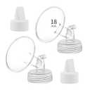18mm Flange and Duckbill Valve Compatible with Spectra S1 S2 9 Plus Breastpump Replacement to Spectra Pump Parts, Not Original, Replace Spectra Accessories.