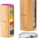 Mason Jar Lid Organizer (2pcs), Mason Jar Lid Storage Made of Bamboo, Suitable for Mason/Canning/Bamboo Lids(WIDE/REGULAR), Fit Perfectly, Stackable Steady