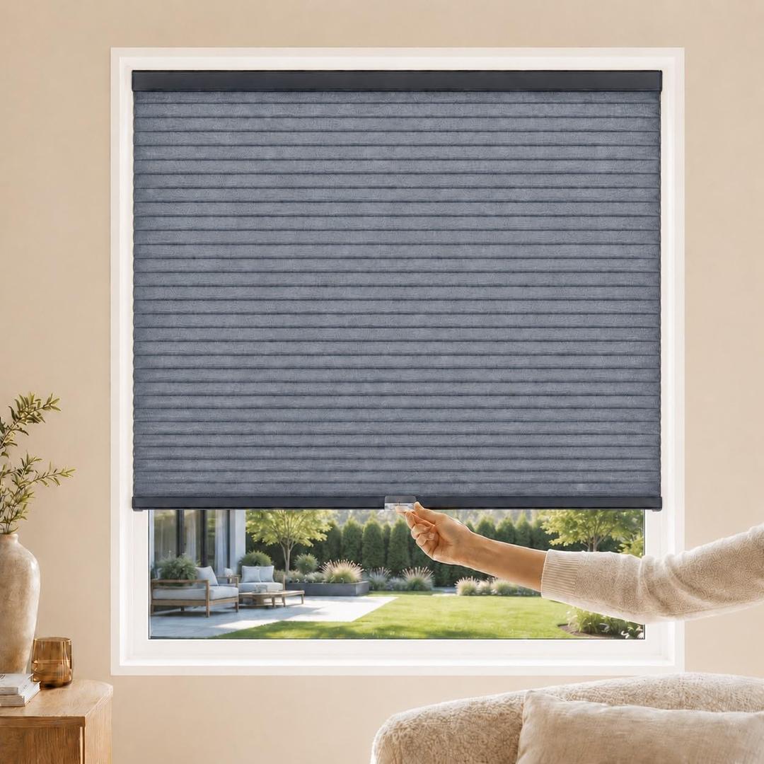 CHICOLOGY Cordless Cellular Shades, Room Darkening, Ocean, 30x64