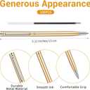 Kifmurase 100PCS Wedding Gold Pens, Bulk Golden Retractable Black Ink Metal Pen Slim 1.0mm Point Ballpoint Smooth Writing Pens for Wedding Bridal Business Office Guests Teachers Men Women