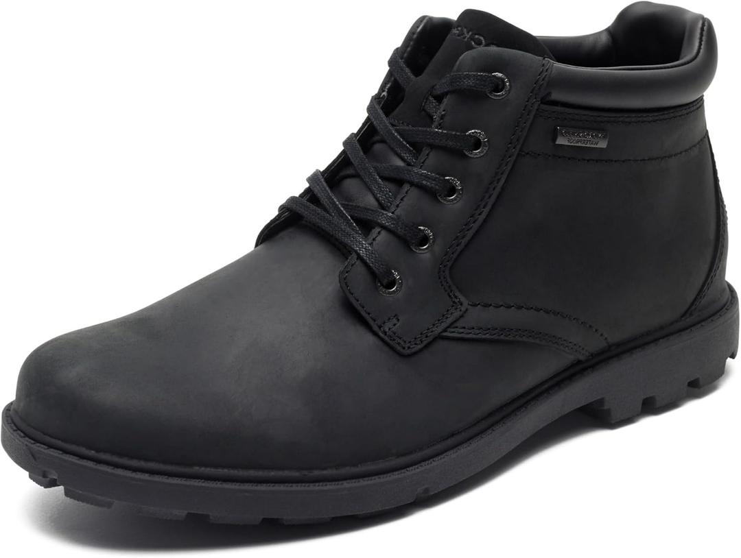 Rockport Men's Storm Surge Plain Toe Boot Chukka Boot (11.5 Wide, Black)