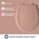 Bemis Classic Colors Slow Close Toilet Seat, Easy Clean Hinges and Durable Plastic Seat, Made in USA, Round, Wild Rose