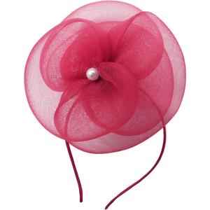 Zeyune Fascinators Hats for Women Tea Party Elegant Headband Derby Hats with Hair Clip for Wedding Bride Party (Red)