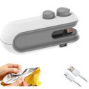Portable Mini Sealing Machine, 2 In 1 USB Type C Rechargeable Magnetic Bag Handheld Packet Heat Sealer With Cutter Heat Seal For Food, Snacks, Chips, Fresh Storage, Plastic Bags Sealing Machine
