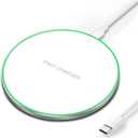 Wireless Charger 20W Max Fast Wireless Charging Pad Compatible with iPhone 11 12 13 14 15 16 Pro/Pro Max, iPhone Xs/XS Max/XR/8 Plus, Air Pods Pro/3/2; for Samsung Galaxy/Note, Galaxy Buds (White)
