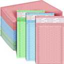 Henoyso 162 Pcs Colored Small Bubble Mailers 4x6 Inch Poly Shipping Envelopes Bulk Adhesive Cushioning Padded Shipping Bags for Trading Card Packaging (Light Pink, Light Green, Light Blue)