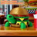 3D Printed Turtle Hamburger Set,3D Printed Animal,Detachable DIY Turtle Hamburger Models Ornament for Easter Basket Stuffers,Office Desktop and Collectible.