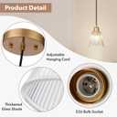 Pendant Light Kitchen Island, Modern Pendant Light Fixture with 5.8mm Thick Glass Shade, Adjustable Gold Hanging Light Fixture for Kitchen Sink, Dining Room, Entryway, 1 Pack