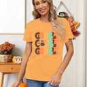 Thanksgiving Day Shirt for Women Gobble Turkey Tshirt Thanksgiving Tee Tops (Orange, XL)