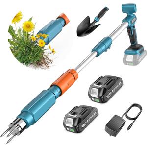 2026 Upgraded Electric Weed Puller Tool, 20V Battery Powered Stand Up Weeder with 2x2.0Ah, Adjustable Handle, 3-Claw Steel Head, Crabgrass Puller for Garden, Great Gift for Mom Dad Grandma Grandpa