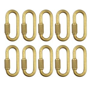 Brass Quick Links D Shape Locking Quick Chain Repair Links M5 3/16 inch Pack of 10