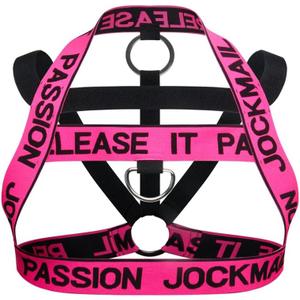 JOCKMAIL Mens Fitness Harness Shoulder Strap Mens Fitness Body Chest Half Harness Athletic Shoulder Strap Harness (One Size, Rose1)