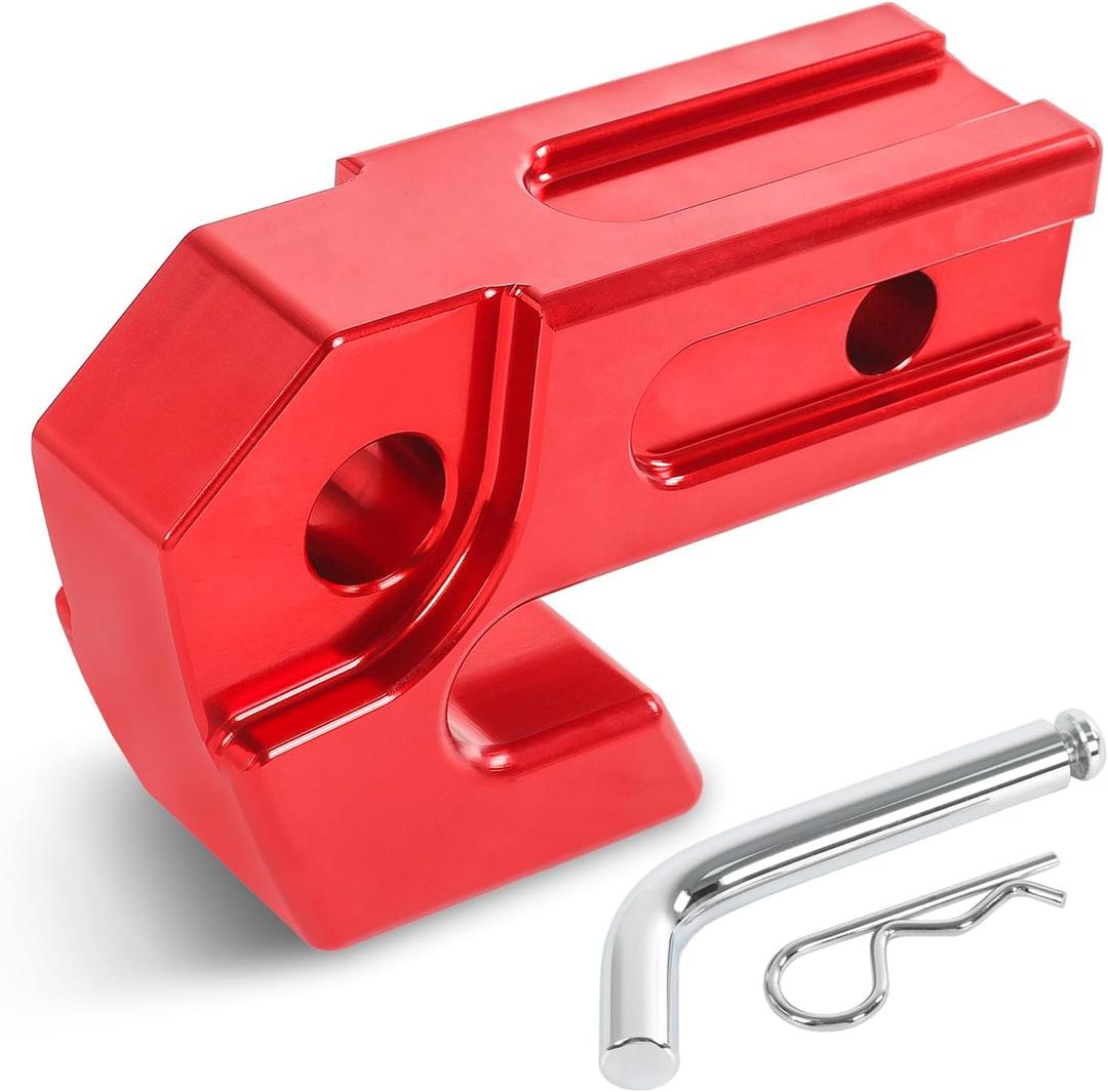 Hitch Slider, 2" Towing Hitch Receiver Skid Protection 45,000 lbs Compatible with 3/4" D-Ring or Soft Shackle for Off-Road Trucks SUV Vehicle Towing Recovery Hitch Protection (Red)